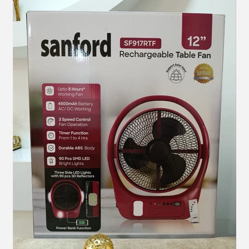 پنکه شارژی سانفورد رومیزی مدل SF917RTF — تصویر ۳