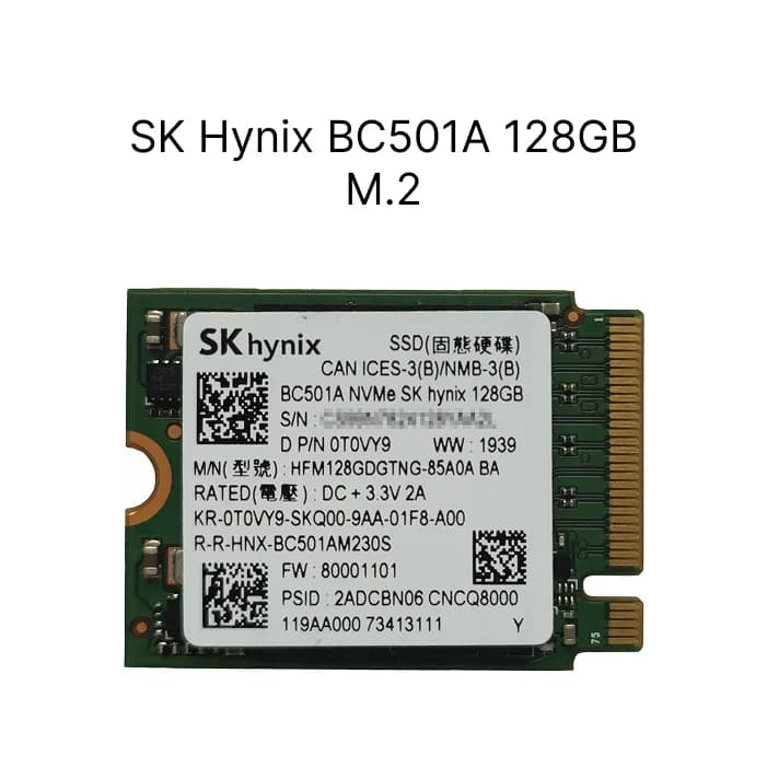 اس اس دی اینترنال استوک SK Hynix BC501A | HFM128GDGTNG-85A0A BA | NVMe 128GB
