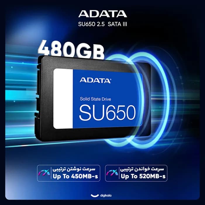 اس اس دی اینترنال SATA III ای دیتا مدل SU650 ظرفیت 480 گیگابایت — تصویر ۴