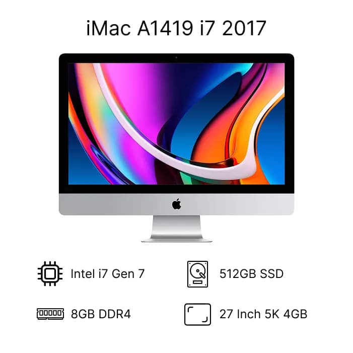 آی مک استوک iMac A1419 2017 i7 نسل 7 | رم 8GB | حافظه 512GB | گرافیک 4GB | 5K — تصویر ۲