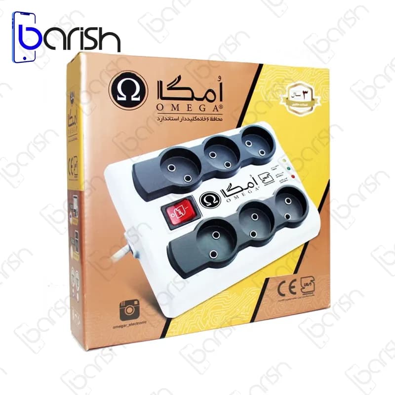 محافظ برق 6 خانه اُمگا مدل P6000 طول 3 متر — تصویر ۱۰