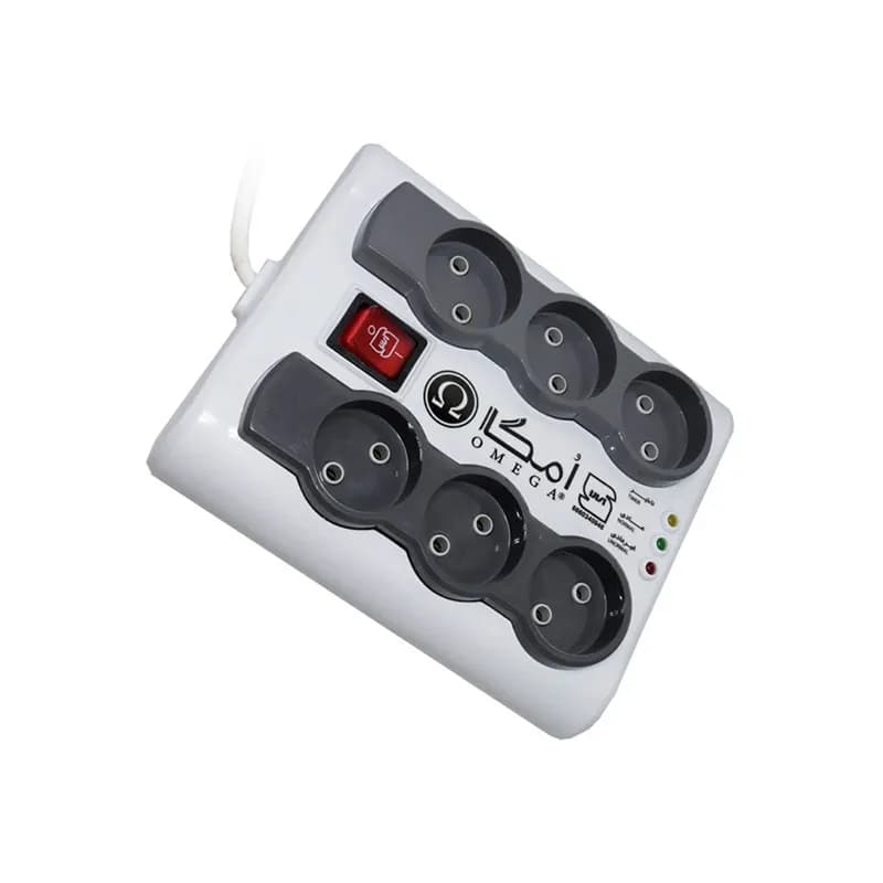 محافظ برق 6 خانه اُمگا مدل P6000 طول 1.5 متر — تصویر ۲