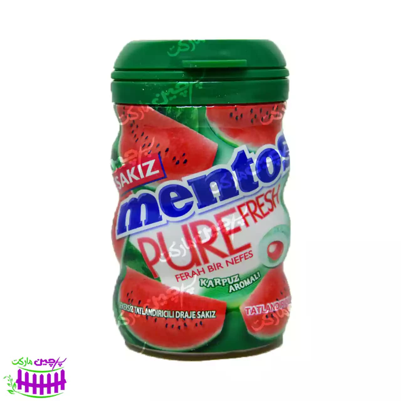 آدامس طعم هنداونه بدون شکر مغزدار 90 گرم منتوس – mentos