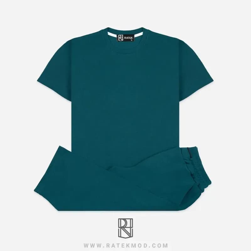 ست تیشرت و شلوارک مراکشی بیسکوییتی گرم بالا درجه یک یقه گرد آستین کوتاه سایز XL تا XXXL — تصویر ۸