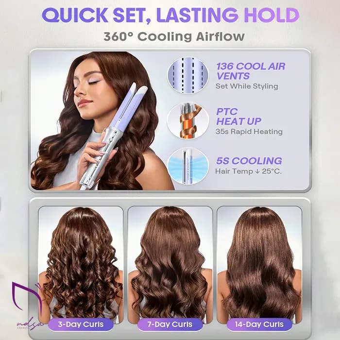 کرلی فر کننده مو بنفش مدل One Touch Airflow Styler Pro شیگلم — تصویر ۱۲