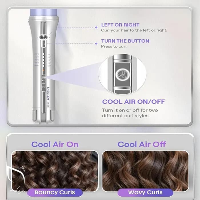 کرلی فر کننده مو بنفش مدل One Touch Airflow Styler Pro شیگلم — تصویر ۵