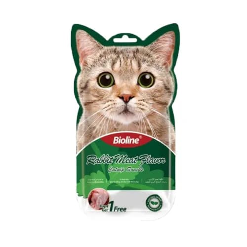 بستنی گربه بایولاین طعم خرگوش و کت‌نیپ | Bioline Cat Snack Rabbit & Catnip بسته 5 عددی
