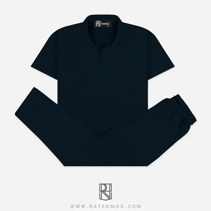 ست تیشرت نیم یقه و شلوار کبریتی درجه یک سایز XL تا XXXL — تصویر ۵