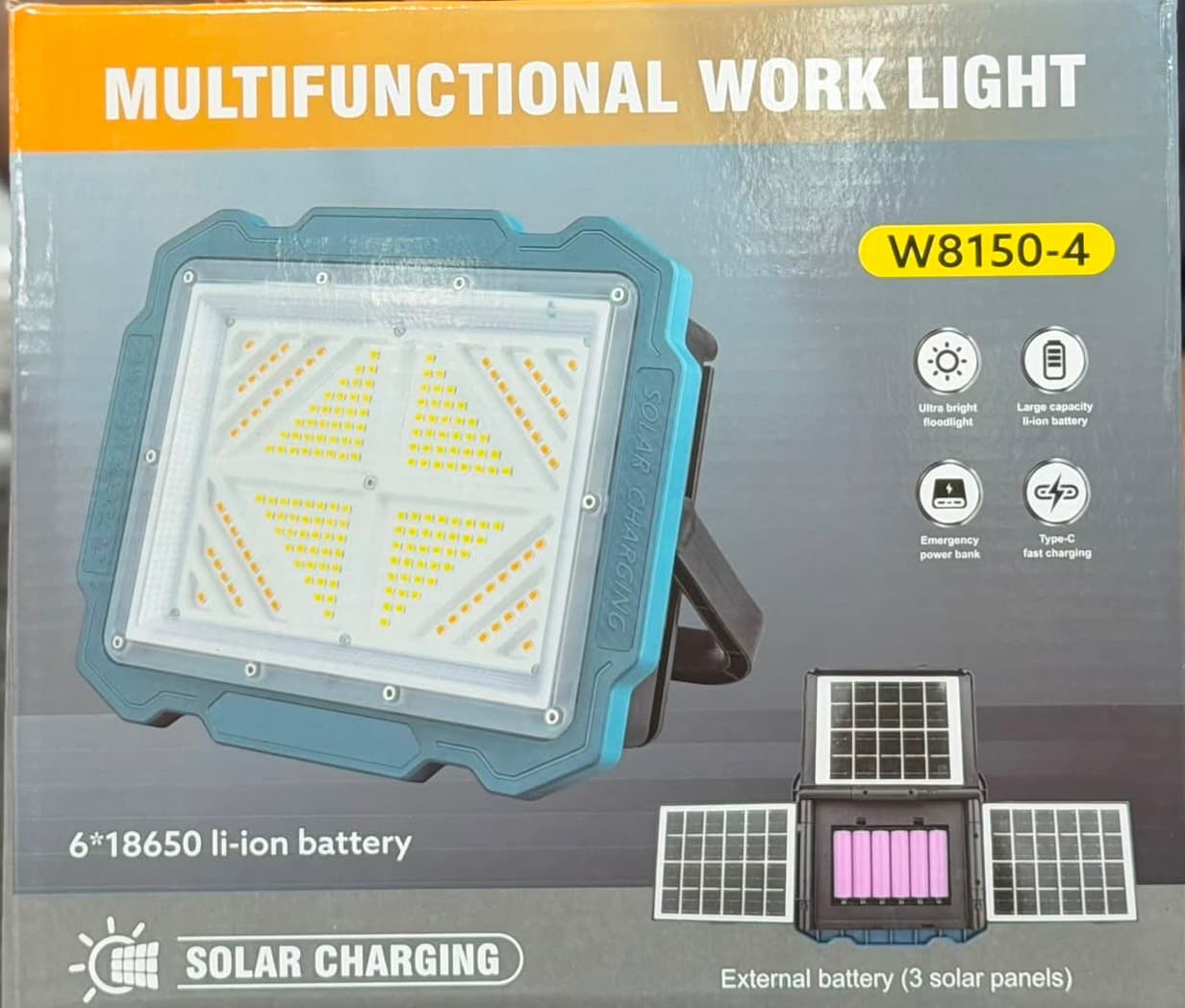 پروژکتور خورشیدی مدل W8150-4 با پاوربانک — تصویر ۵