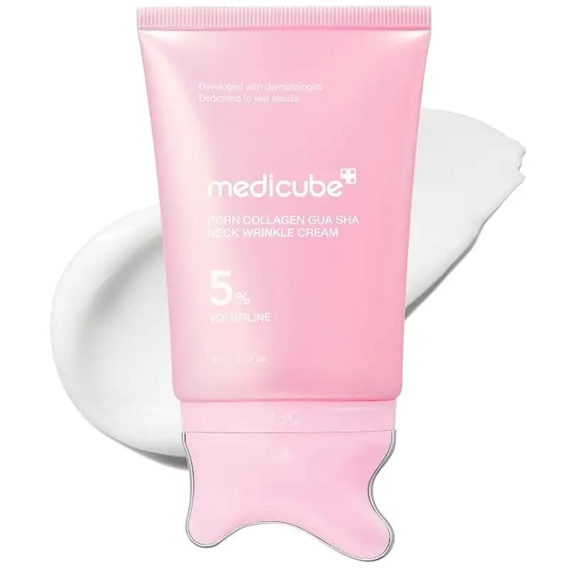 کرم ضد چروک گردن و لیفت گواشا پی دی آر ان مدیکیوب مدل PDRN Collagen Gua Sha