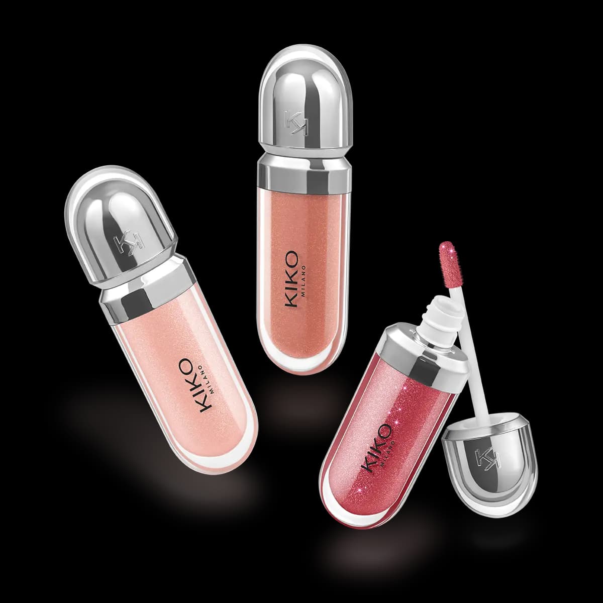 پک 3 عددی لیپ گلاس کیکو مدل glossy lip set — تصویر ۴