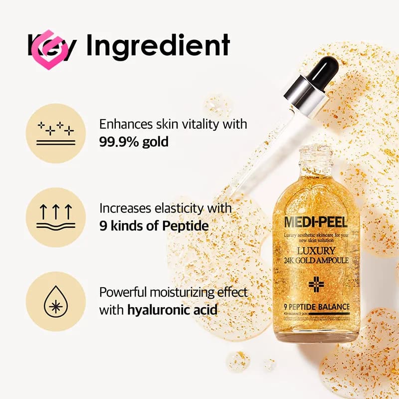 سرم طلای ۲۴ عیار مدی پیل مدل Luxury 24K Gold Ampoule — تصویر ۶
