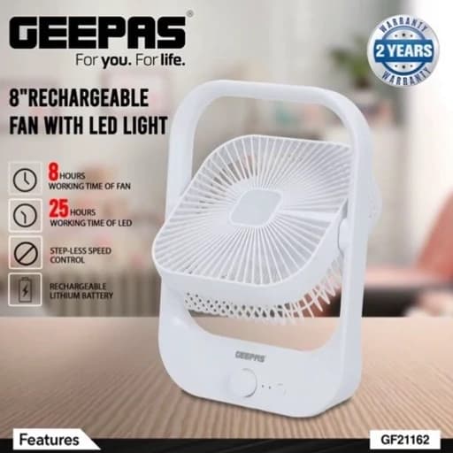 پنکه رومیزی شارژی جی پاس مدل GF21162