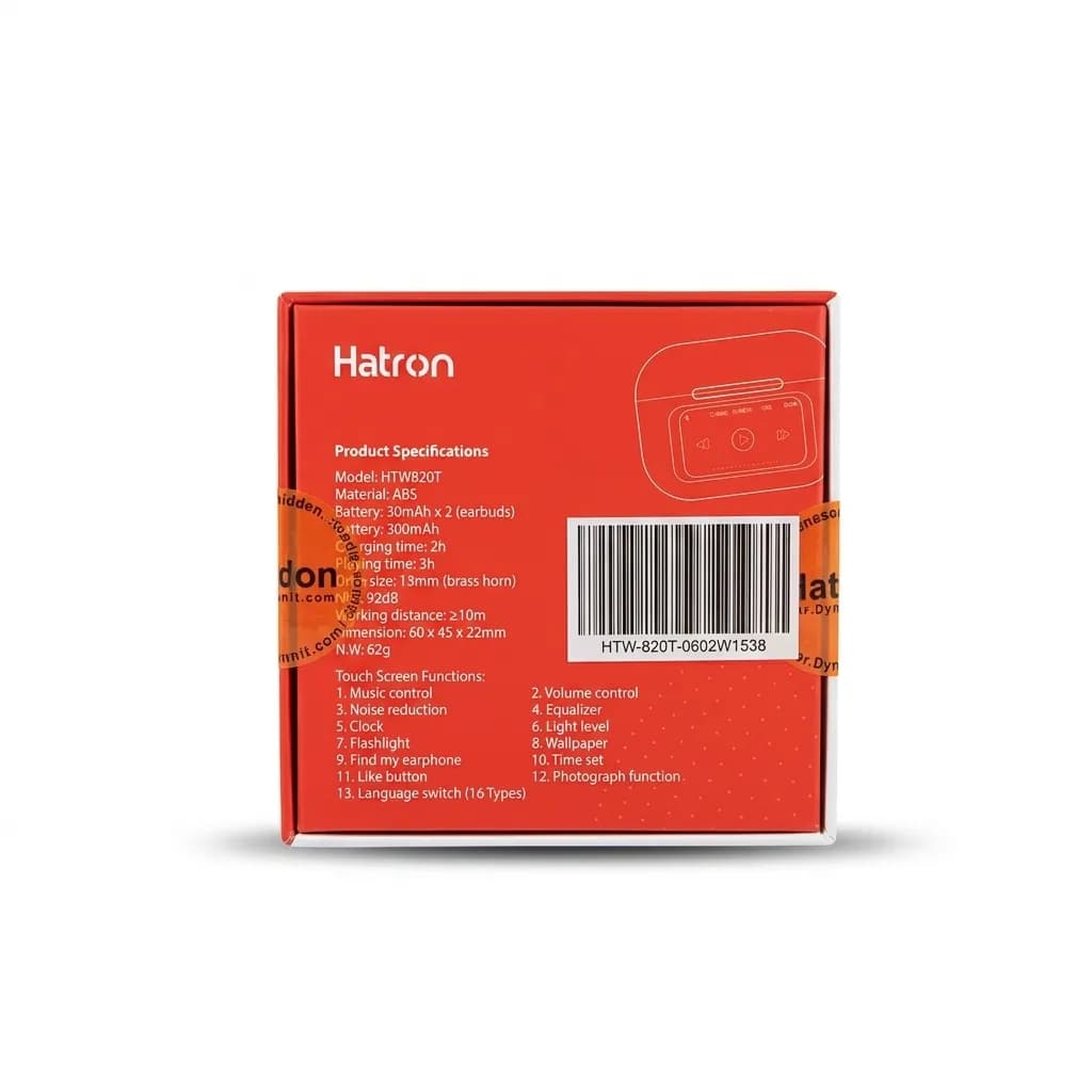 هندزفری بلوتوثی تاچ اسکرین هترون مدل HTW820T — تصویر ۶