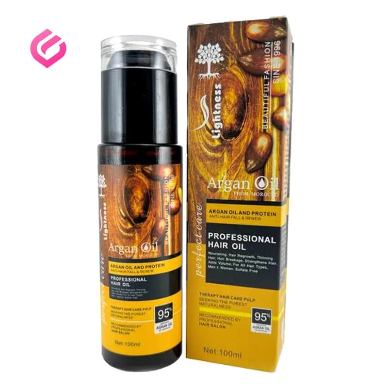 روغن آرگان و پروتئین لایتنس Lightness Argan Oil — تصویر ۳