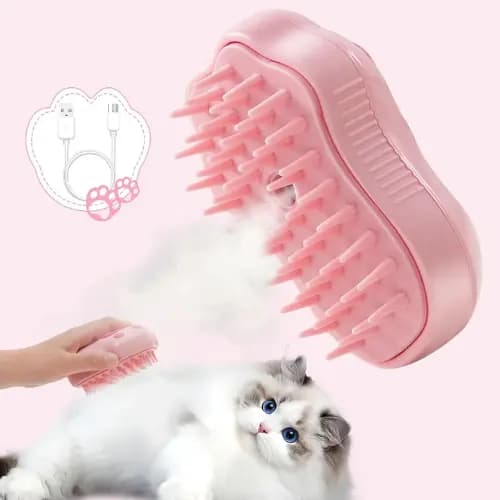 برس بخار و ماساژ شارژی سگ و گربه طرح پنجه