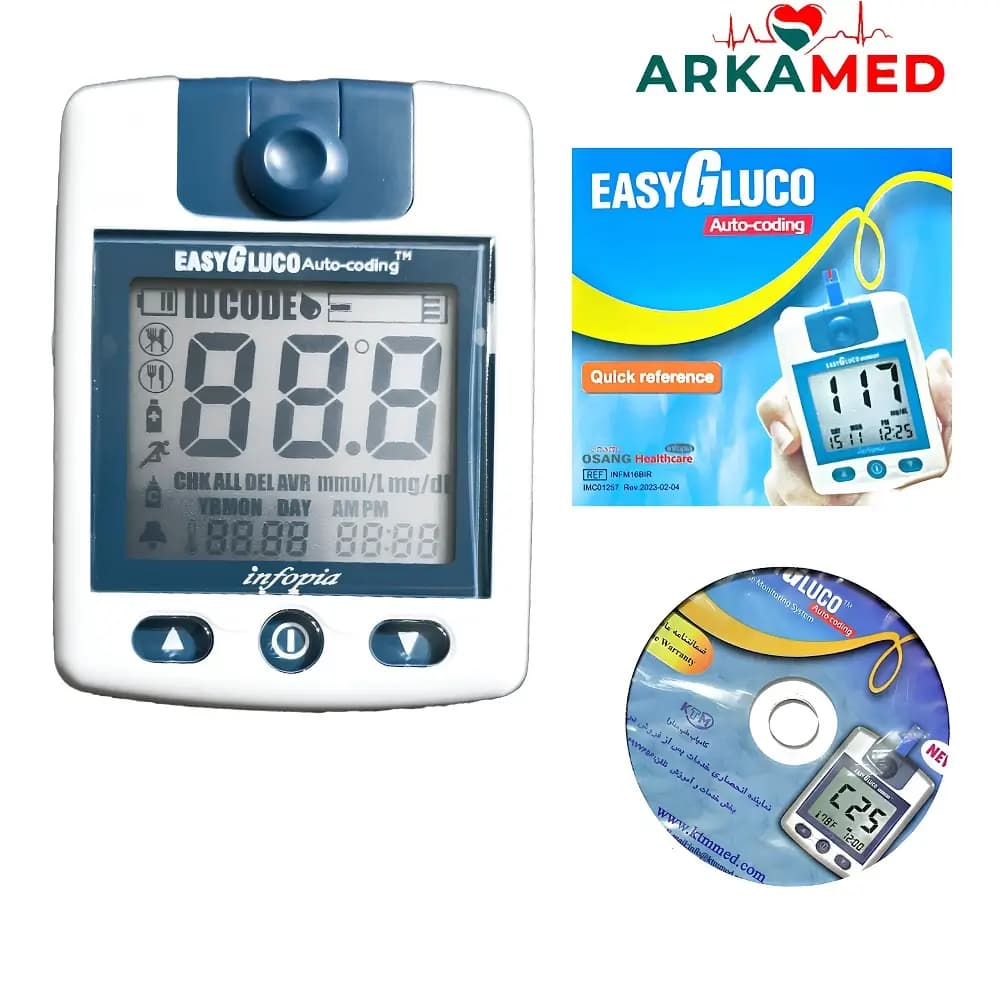 دستگاه تست قند خون ایزی گلوکو EASY GLUCO با ۵۰ نوار تست — تصویر ۶