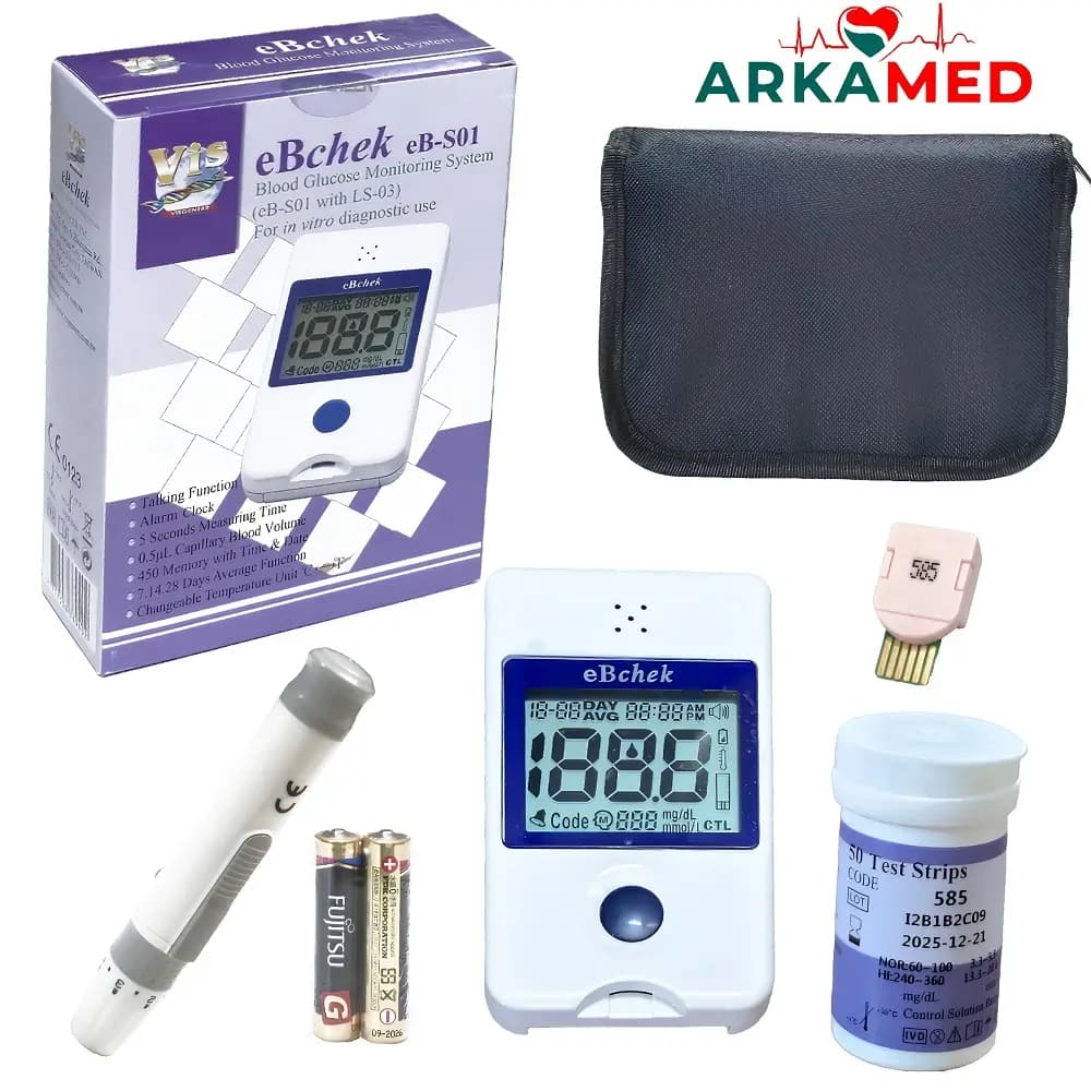 دستگاه تست قند خون سخنگو ای‌بی چک eBchek eB-S01 با 50 نوار