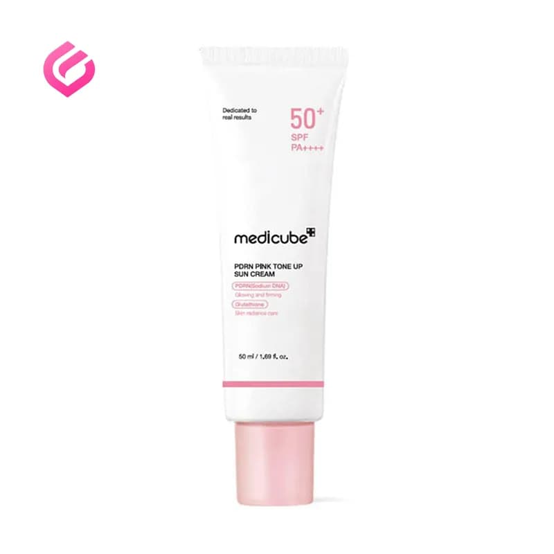 کرم ضدآفتاب روشنکننده مدیکیوب مدل PDRN Pink Tone Up — تصویر ۴