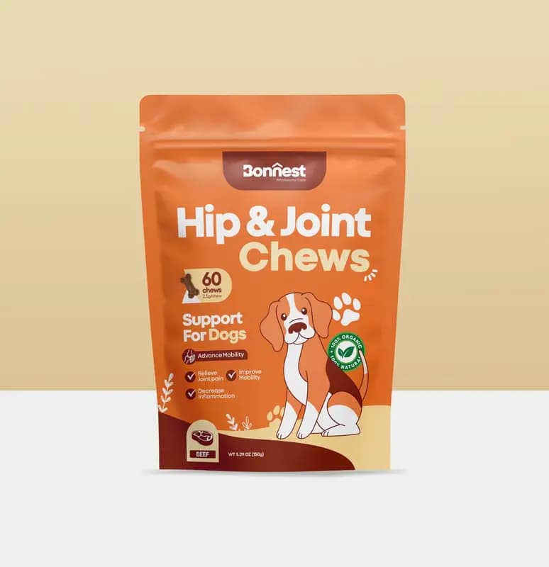 تشویقی جویدنی تقویت مفاصل و لگن سگ بونست ۶۰ عددی – Bonnest Hip & Joint Chews