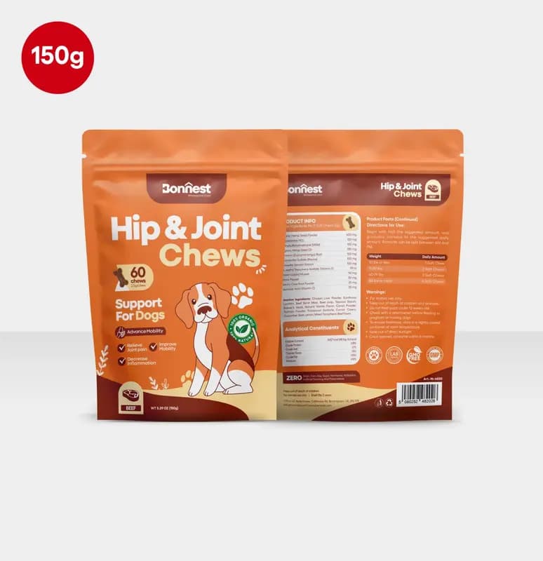 تشویقی جویدنی تقویت مفاصل و لگن سگ بونست ۶۰ عددی – Bonnest Hip & Joint Chews — تصویر ۲
