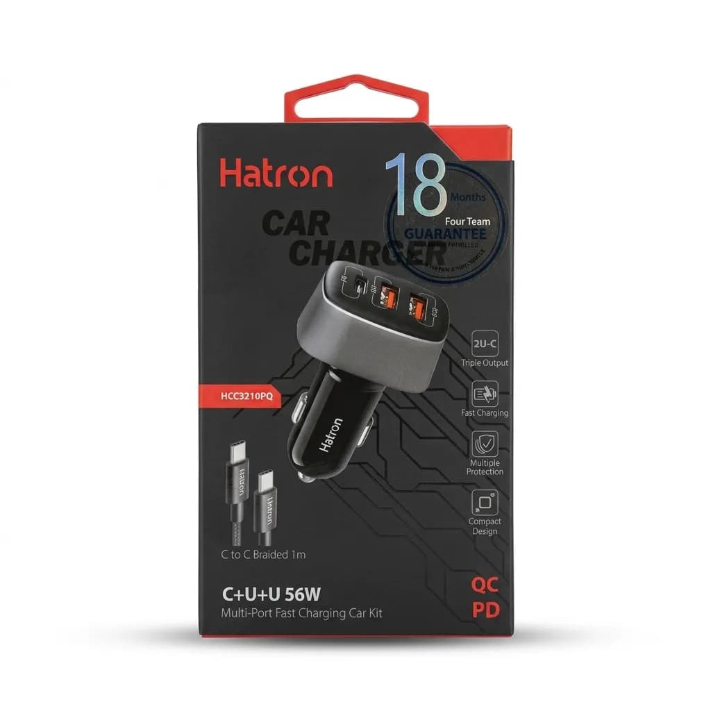 شارژر فندکی 56 وات هترون مدل HCC3210PQ به همراه کابل — تصویر ۴