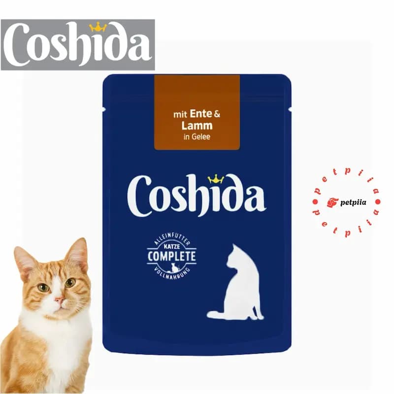 پوچ گربه کوشیدا Coshida با طعم گوشت اردک و بره در ژله – 100 گرم