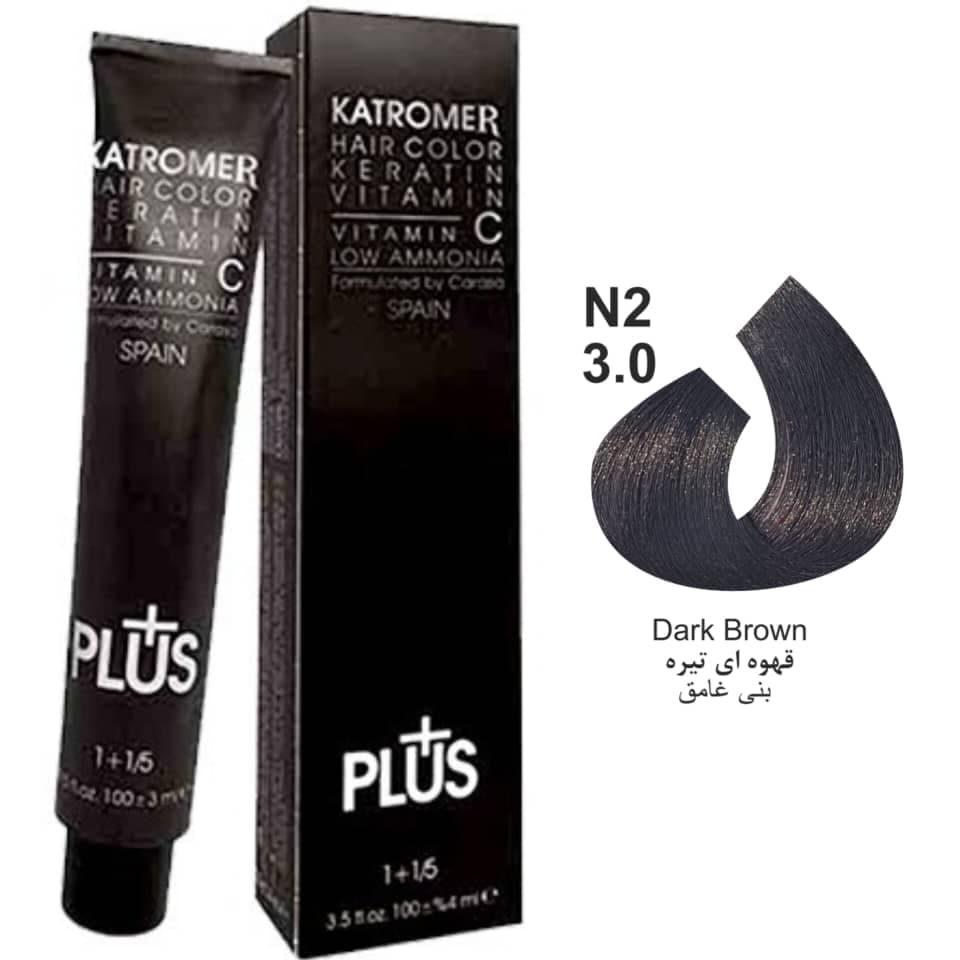 رنگ موی کاترومر KATROMER،شماره N2 قهوه ای تیره