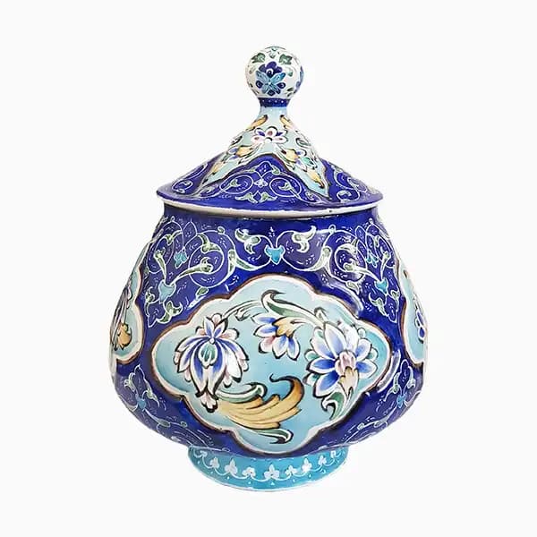 قندان میناکاری مدل دیزی خوری لاجورد — تصویر ۵