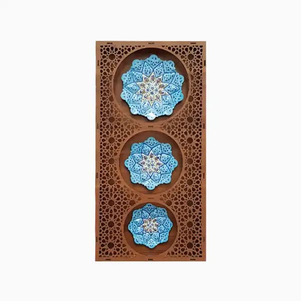 تابلو دیواری میناکاری ۳ تکه با قاب چوبی