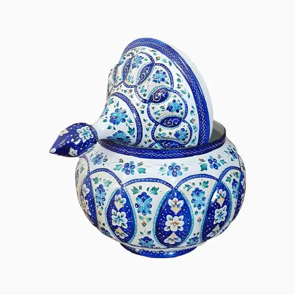 قندان میناکاری طرح شکوفه آبی — تصویر ۷
