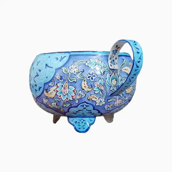 قندان میناکاری دسته دار قدیمی — تصویر ۳