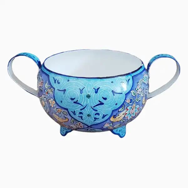 قندان میناکاری دسته دار قدیمی — تصویر ۲