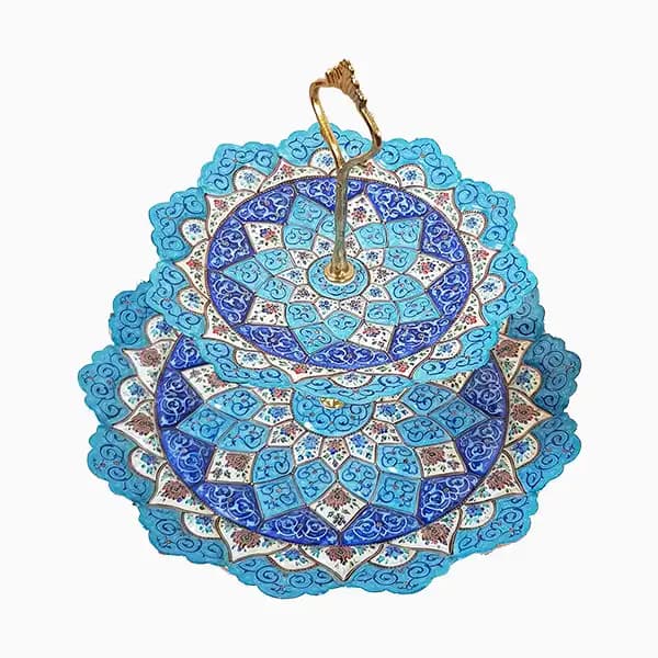 شیرینی خوری میناکاری دو طبقه — تصویر ۶