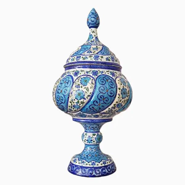 شکلات خوری مسی میناکاری شده 23 سانتی — تصویر ۴