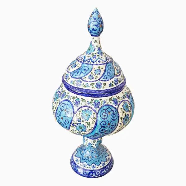 شکلات خوری مسی میناکاری شده 23 سانتی — تصویر ۲