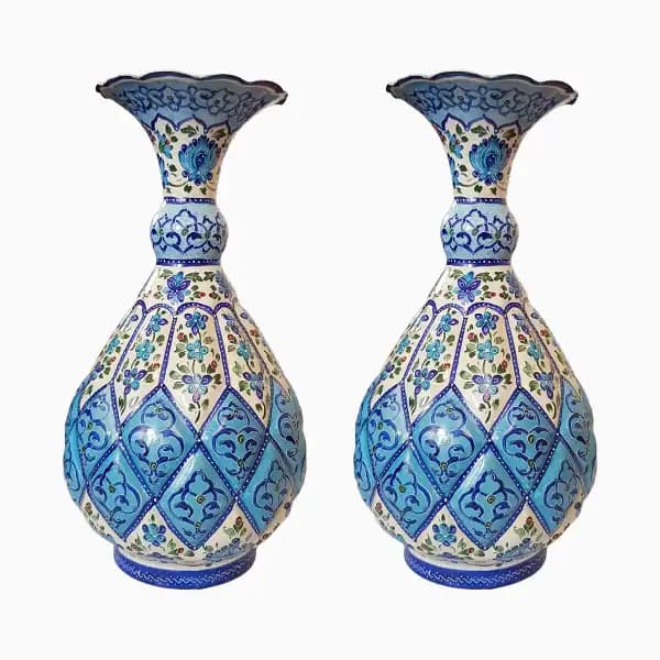 گلدان مسی میناکاری شده جفتی — تصویر ۹