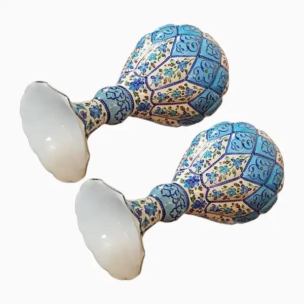 گلدان مسی میناکاری شده جفتی — تصویر ۱۲