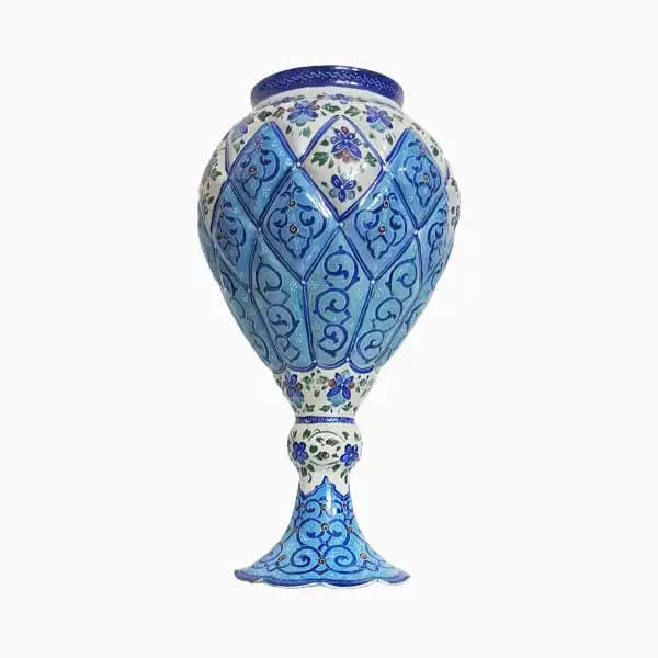 گلدان میناکاری مسی جفتی — تصویر ۶