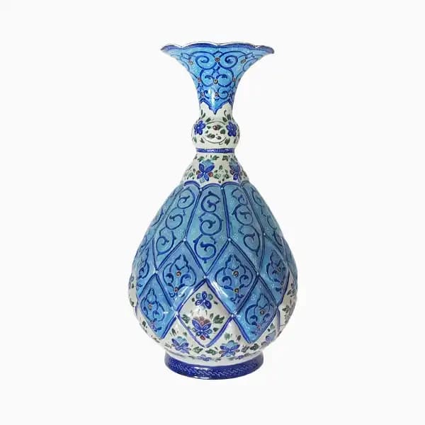 گلدان میناکاری مسی جفتی — تصویر ۵