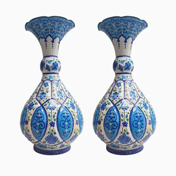 گلدان طرح میناکاری جفتی