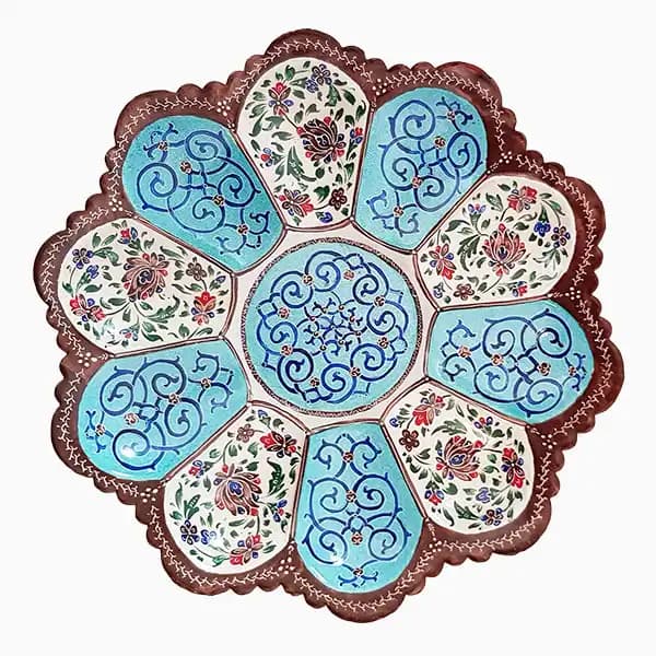 کاسه بشقاب مسی میناکاری — تصویر ۱۰