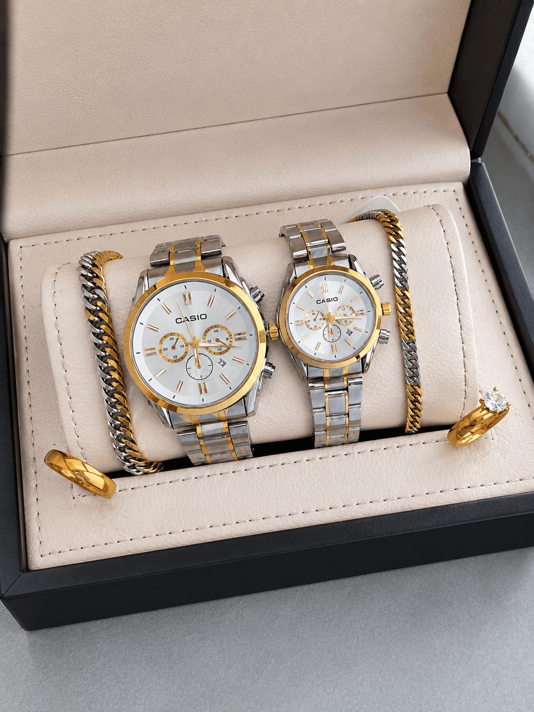 ست ساعت مردانه و زنانه برند کاسیو casio گارانتی پک ساعت کامل