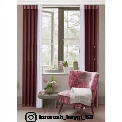 پرده ورتیکال زرشکی سفید کد V009
