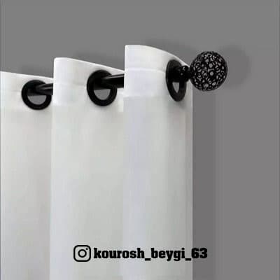 پرده آماده حریر ساده رنگ سفید