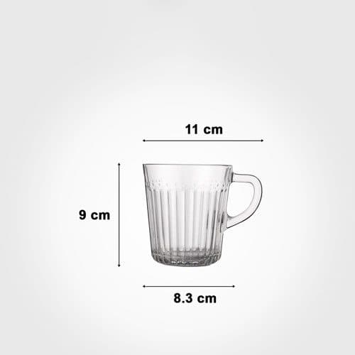 لیوان شیشه اي دسته دار شیاردار شش عددی لیمون 2281 — تصویر ۵