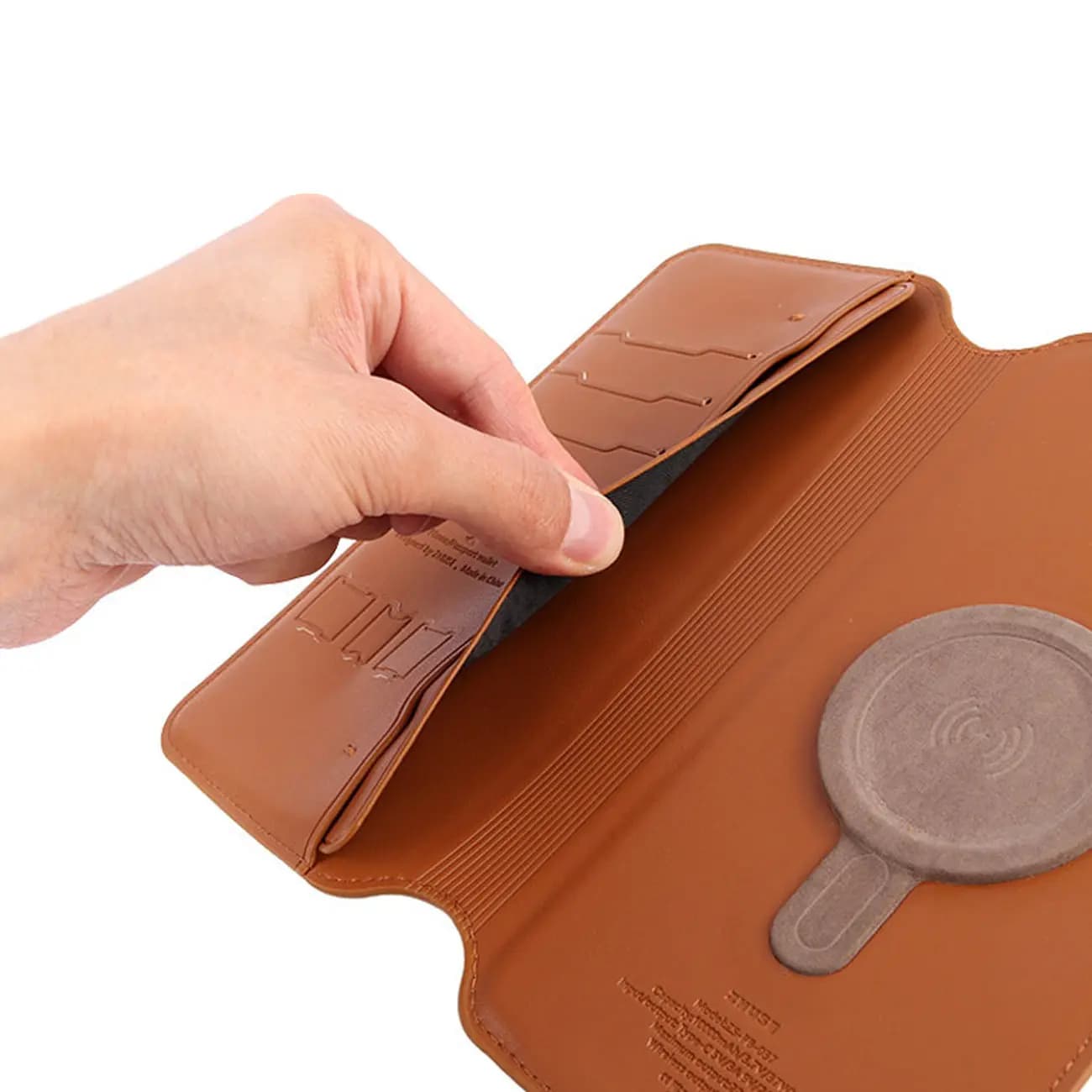 پاوربانک بی سیم و کیف چرمی ZHUSE مدل ZS-PB-037 ظرفیت 10000 میلی آمپر ساعت — تصویر ۴