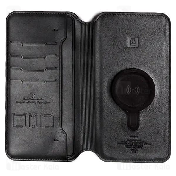 پاوربانک بی سیم و کیف چرمی ZHUSE مدل ZS-PB-037 ظرفیت 10000 میلی آمپر ساعت