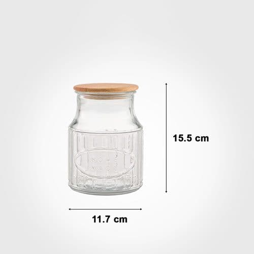 بانکه شیشه اي 1 لیتر درب چوبي لیمون 2262 — تصویر ۲