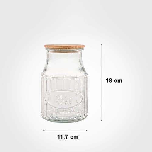 بانکه شیشه اي 1/2 لیتر درب چوبي لیمون 2261 — تصویر ۵